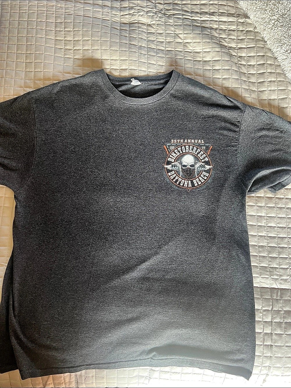Delta Apparel 25th Annual Biketoberfest Daytona Beach Graphic T-Shirt XL Black